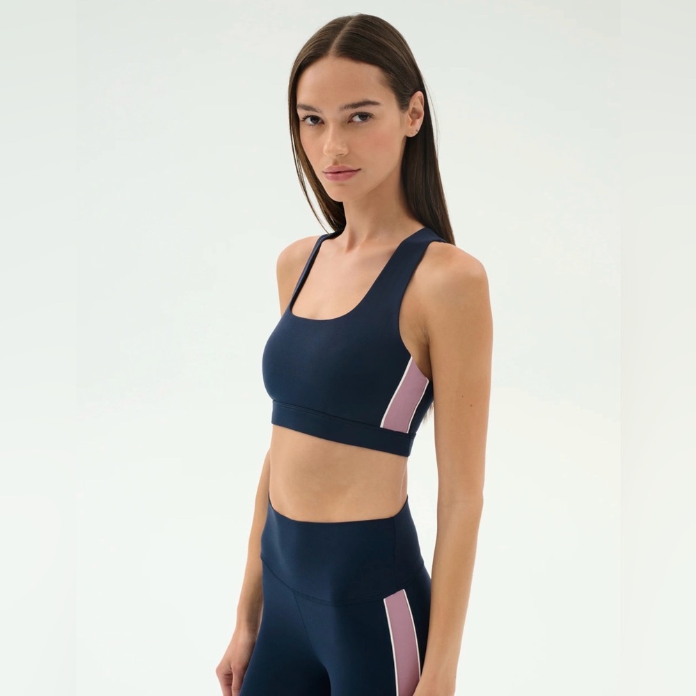Splits59 Dark Blue and Light Pink Sports Bra